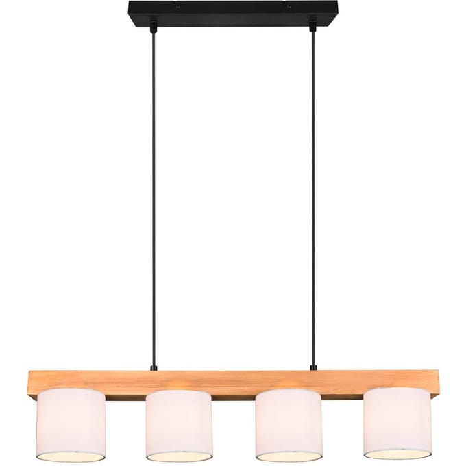 Reality Leuchten Hanglamp Cameron, 4-lamps, wit