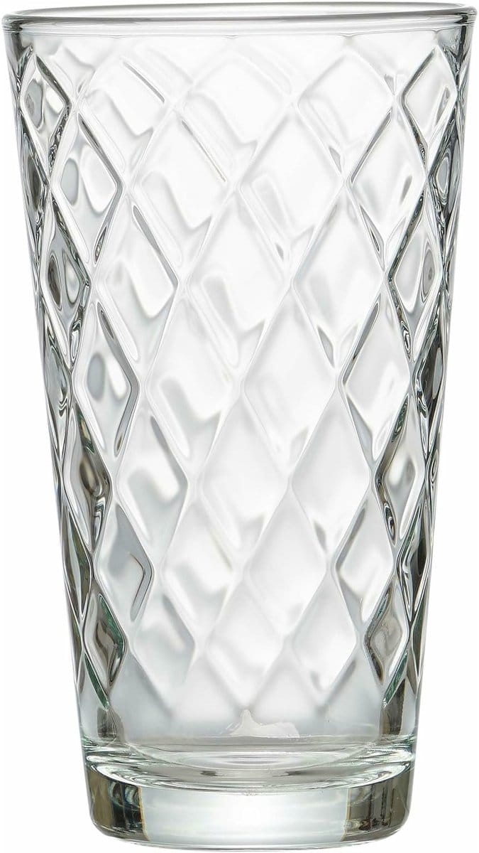 Set van 12 Luxe Longdrinkglazen – 370 ml – 8 x 5,5 x 15 cm – Kristalhelder Designglas