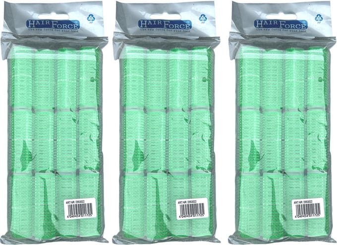 HairForce 20mm zelfklevende groene rollers 3x12stuks