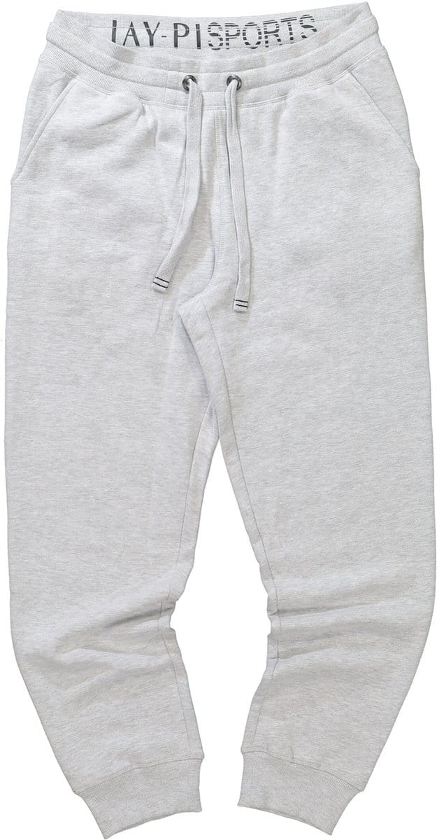 JAY-PI - Heren - Sweatpants met tunnelkoord moderne pasvorm - Grijs melange - Maat L