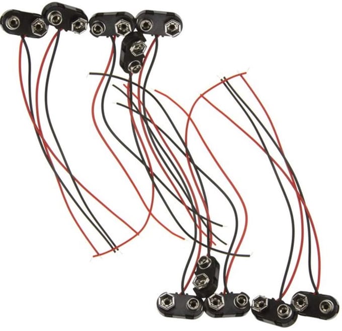 Dailygoody - 10 stks Batterij Clip Connector 9V - ABS en Metaal
