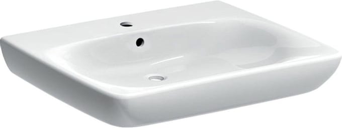 Geberit 300 Comfort wastafel - 65cm - 1 kraangat - met overloop - wit