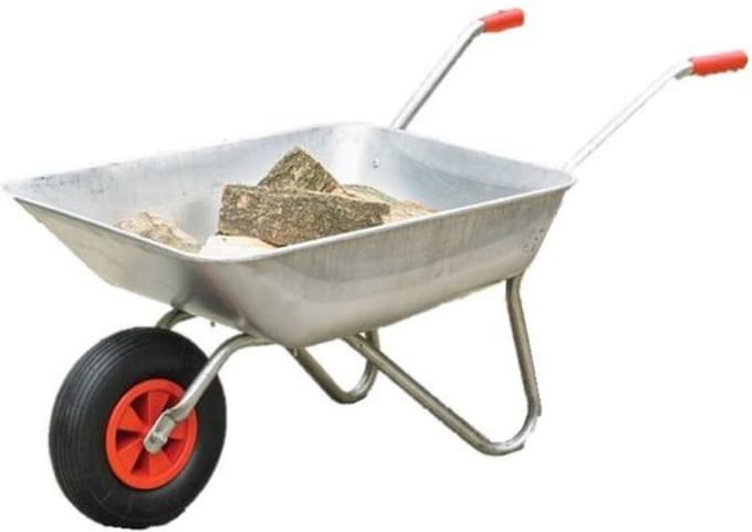 Benson Kruiwagen - 65 liter - gegalvaniseerde bak - luchtband - stevig frame