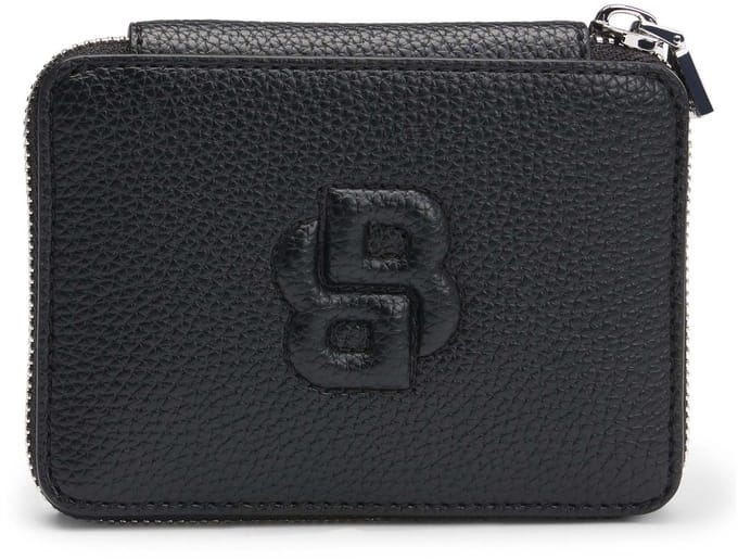 Accessories Boss Anett Ziparound Purse with Double B Monogram in Black