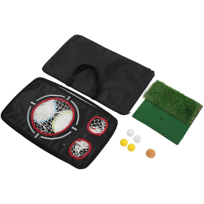 Draagbaar Golf Training Chipping Net Dubbelzijdig Opvouwbaar Doel Hitting Oefen Net Set black