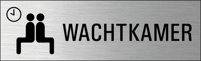 Wachtkamer deurbordje met zelfklevende strip