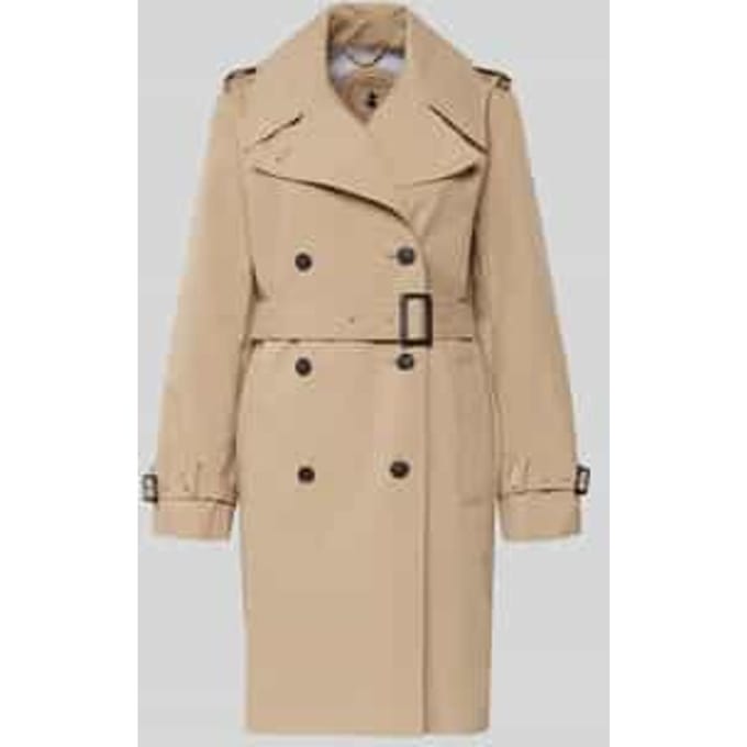 Regular fit trenchcoat met afneembare stoffen riem model 'Talya'