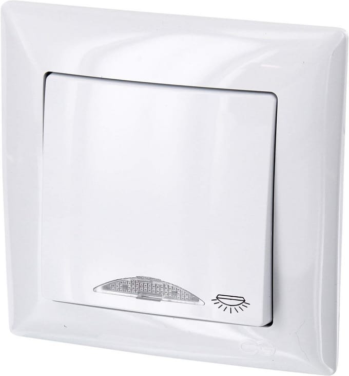 Drukknop met LED Verlichting voor Binnenmontage - Zuiver Wit