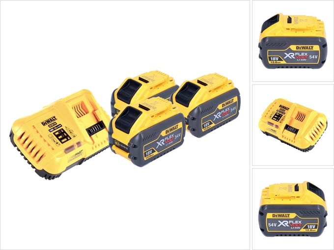 DeWalt DCB 118 Y3 accu-starterset 18 V / 54 V 3x XR FLEXVOLT accu 12 Ah + oplader