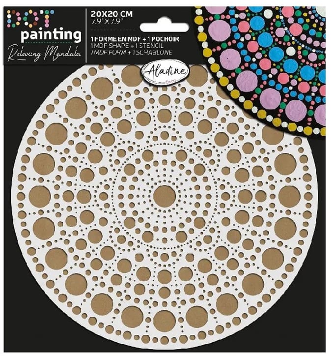 Aladine creatieve schilderen Duo Dot Painting Set Mandala 20 cm.