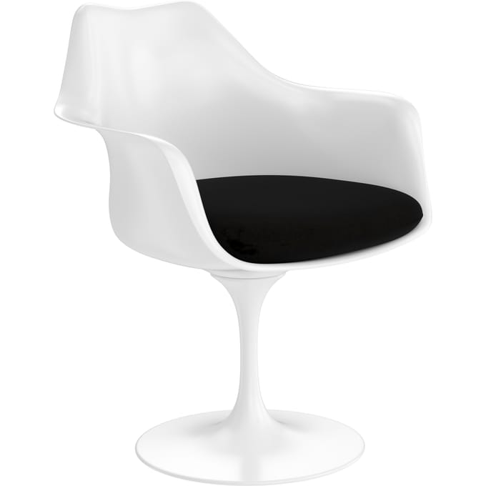 Knoll International Saarinen Tulip Armleunstoel - Alpaca 12 - black - wit