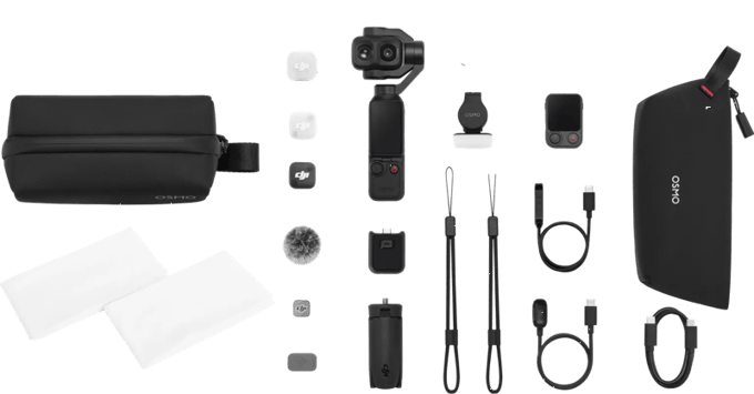 DJI Osmo Pocket 4P (Pro) Creator Combo + BlueBuilt Microvezeldoekjes