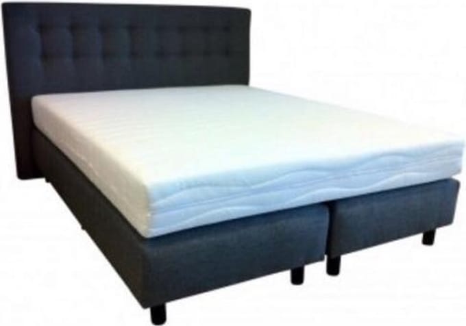 Boxspring Alanya , Complete boxspring , met pocketvering matras een dikte van 20 cm wit 90x200