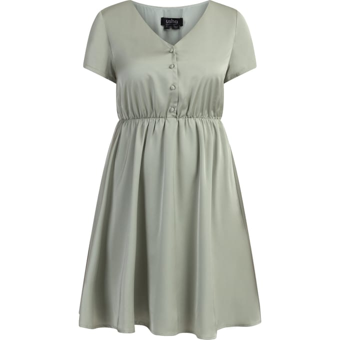 usha midi-jurk Dames lichte olijf