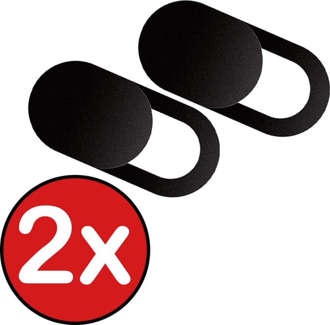 Webcam Cover Privacy Schuif Universeel Camera Cover Webcam Schuifje Zwart - 2 PACK