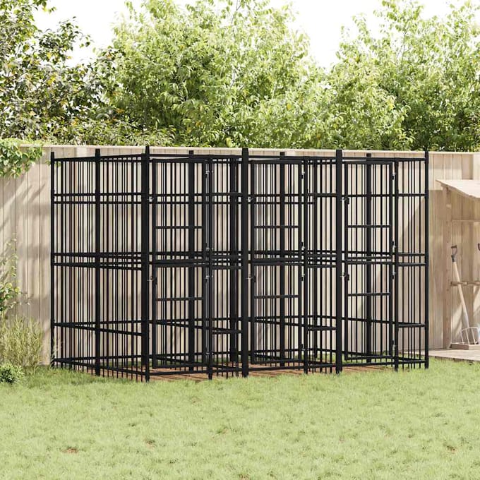 vidaXL - Hondenkennel - 5,53 - m² - staal