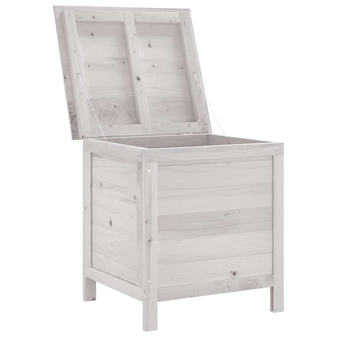 Boîte de rangement de jardin Blanche 50x49x56,5 cm Bois de sapin massif
