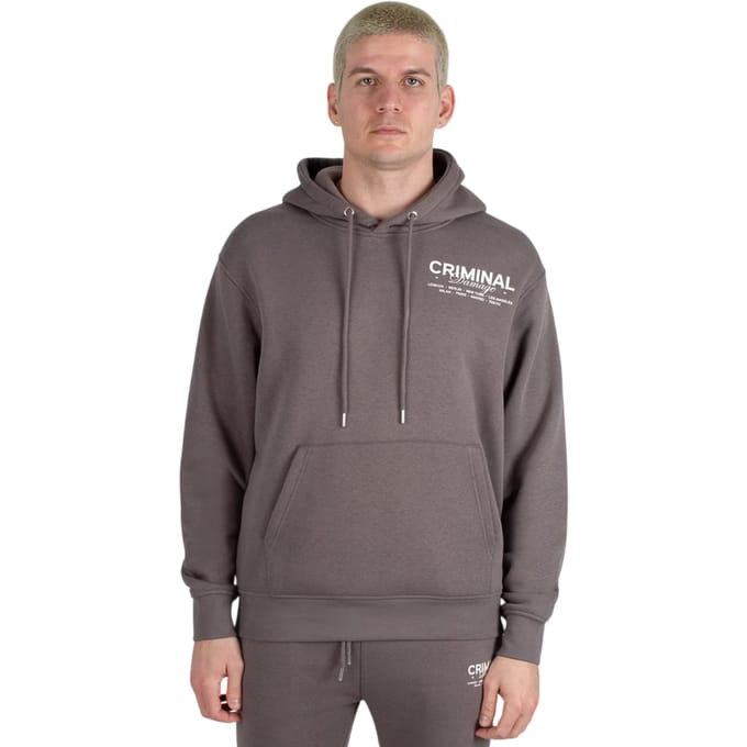 Criminal Damage Heren City Hoodie (Staalgrijs)