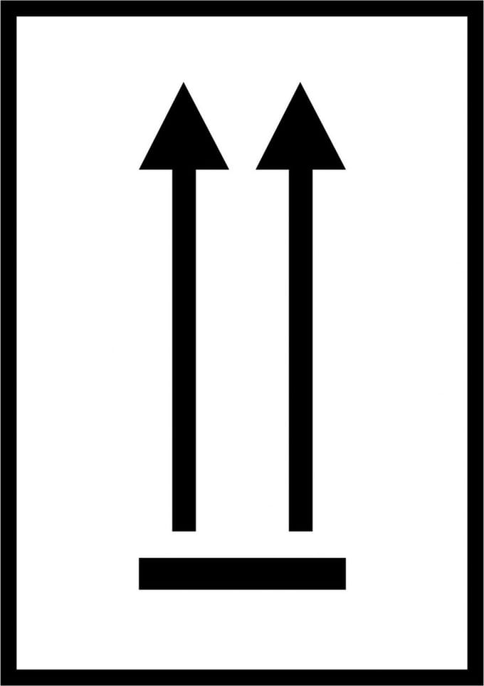 Rechtop houden sticker, zwart wit 148 x 210 mm