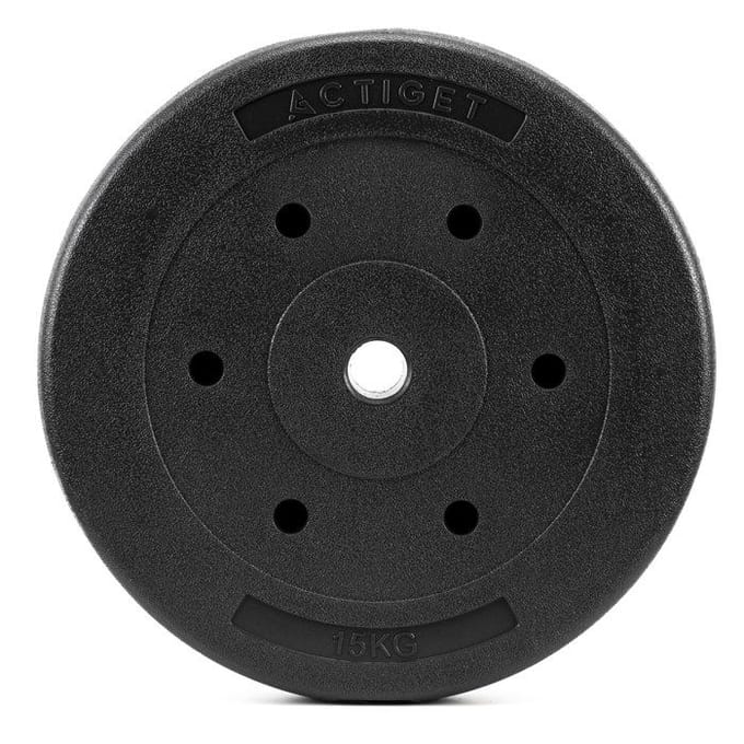 Actiget® Halterschijf | 1 x 15 kg | Kunststof | Zwart | 29 MM