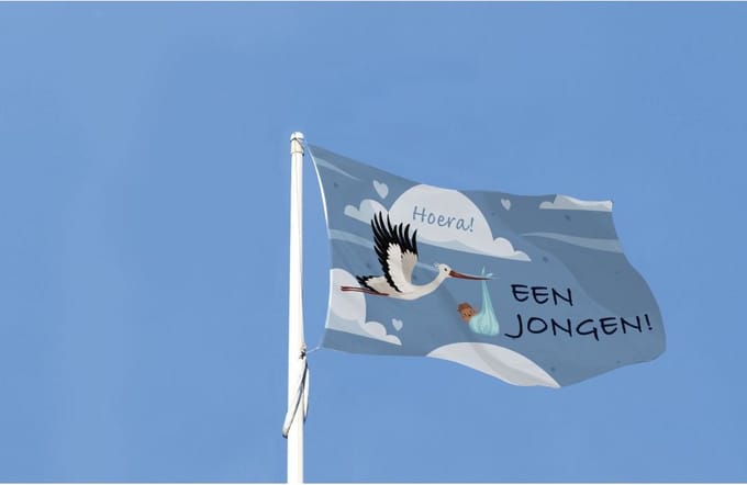 Hoera Een Jongen Vlag -2 100x150cm