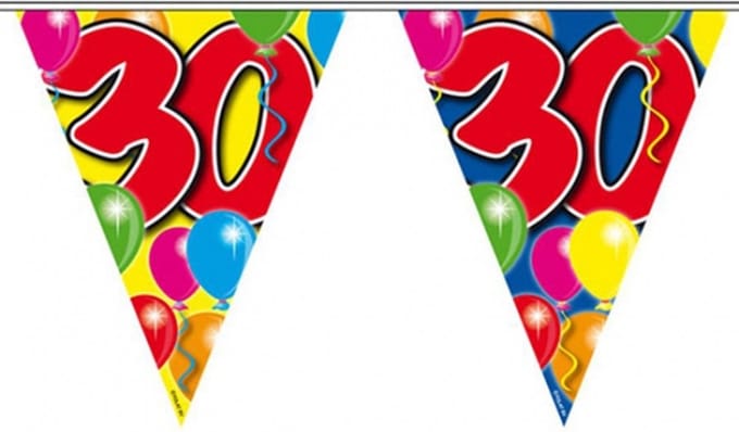 Leeftijd vlaggenlijn 30 jaar - 10 meter - feestartikelen - verjaardag