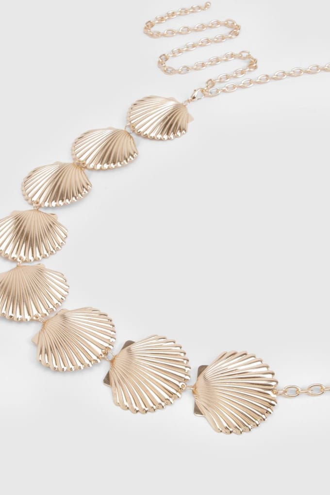 boohoo Dames Shell Kettingriem | Goud