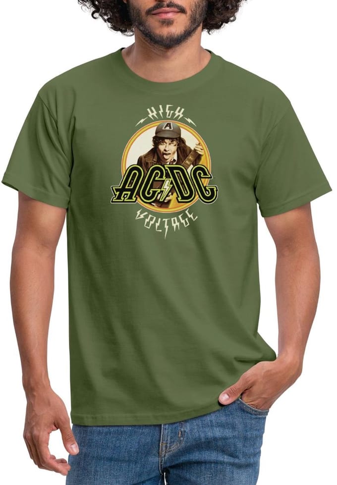 AC/DC Logo High Voltage Album Angus Young T-Shirt Heren