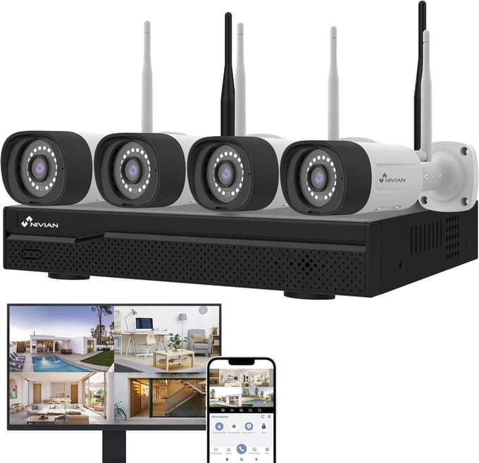 WLAN Bewakingscamera Set - SuperHD IP Camera - Thuis en Winkel - Menselijke Detectie IA