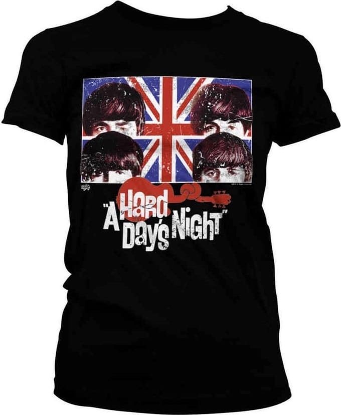 The Beatles Dames Tshirt -L- A Hard Day's Night Zwart