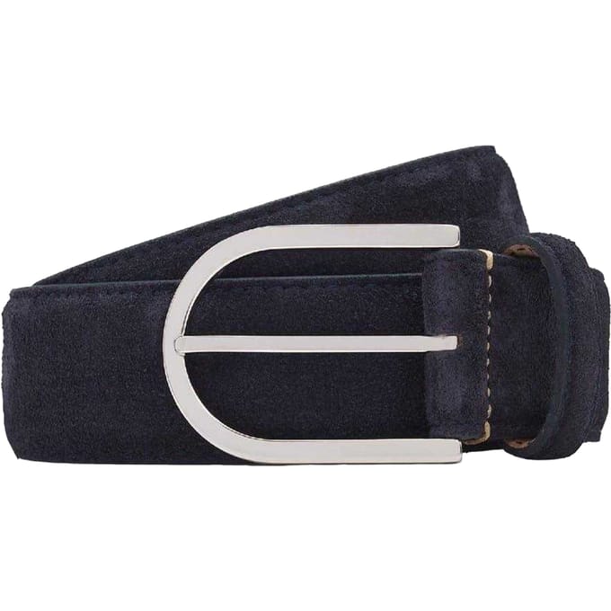 Boss Gewone rundlederen casual riem voor volwassenen (Blauw)