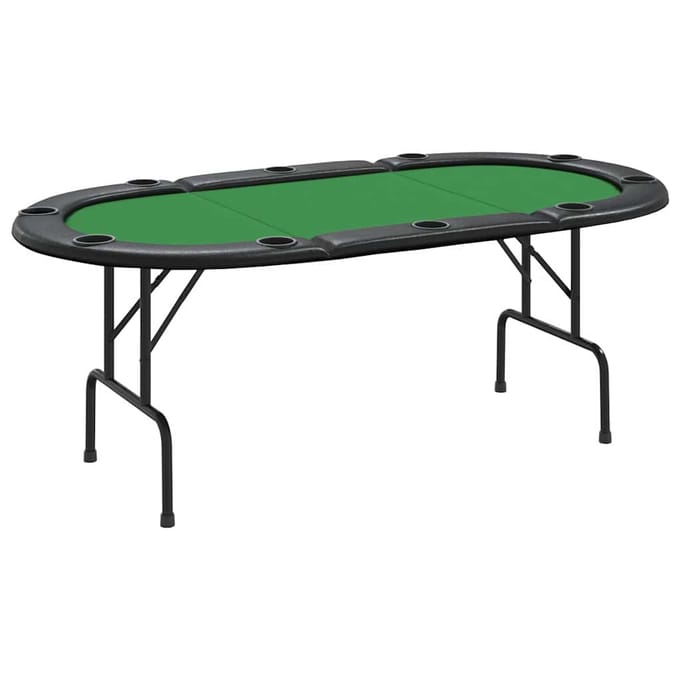 Klapbare Poker Tafel voor 10 Spelers Groen 207 x 106 x 76 cm