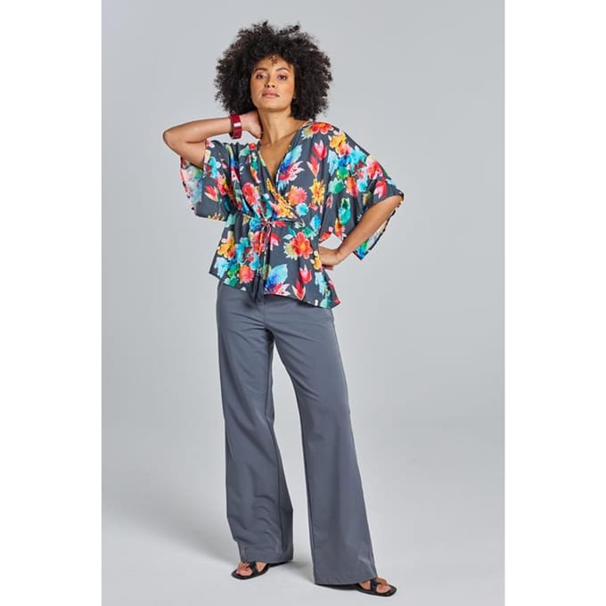 DIDI Dames Blouse Cruise Grey Poolparty print maat 34