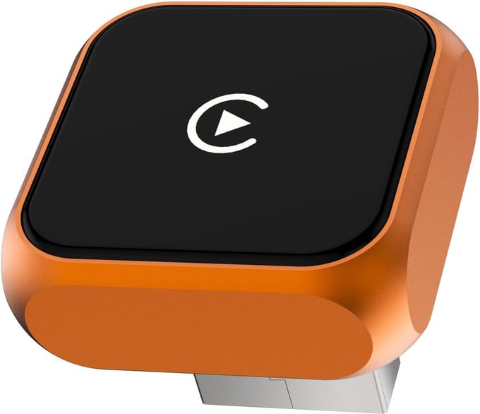 Gloovon® Carplay Dongle & Android Auto Adapter - WiFi 6 - Bluetooth 5.3 - Stabiele Verbinding - Inclusief USB-C Adapter - Oranje