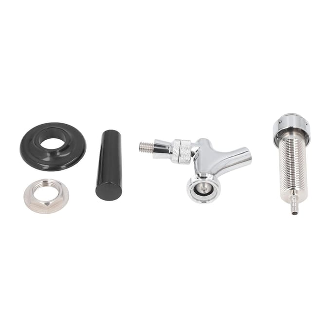 Biertap Kit Onderdelen RVS met Schacht 100mm Lange Stang voor Thuis Brouw Toren white