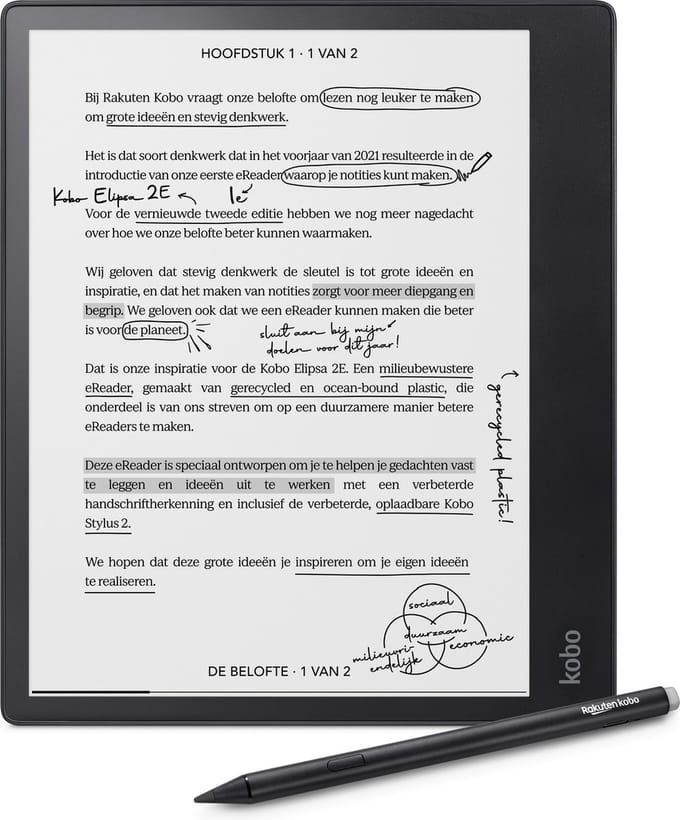 Kobo Elipsa 2E met Kobo Stylus 2
