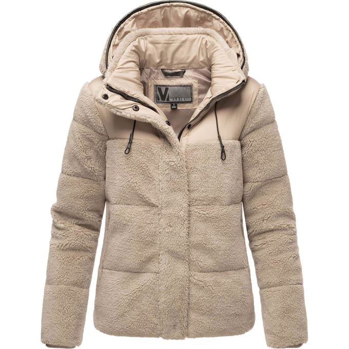 Marikoo dames teddy puffer jas met capuchon – model Kaguraa