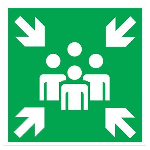 Pickup Pictogram 15x15 cm - Verzamelplaats bij calamiteit - conform ISO 7010