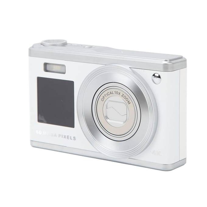 Appareil photo numérique 2,88 pouces Écran IPS Anti-tremblement Zoom optique 10X 1000mAh Caméra de vlogging à mise au point automatique blanc