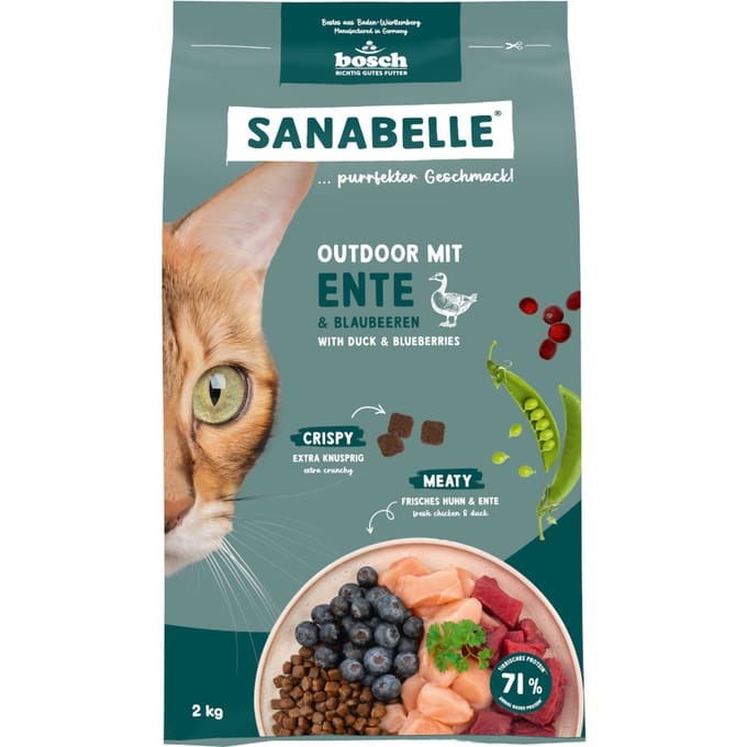 Sanabelle Outdoor met Eend Kattenvoer - 2 kg