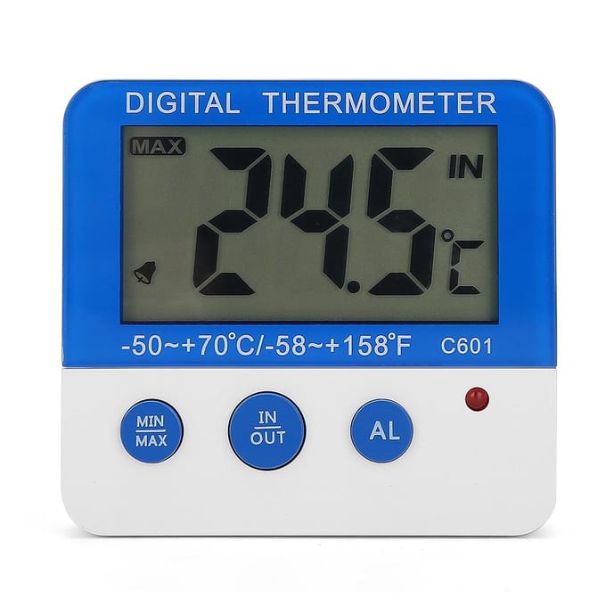 ABS Intérieur Extérieur Grand Affichage LCD Mini Thermomètre Alarme Ferme d'Élevage Compteur de Température Électronique gray