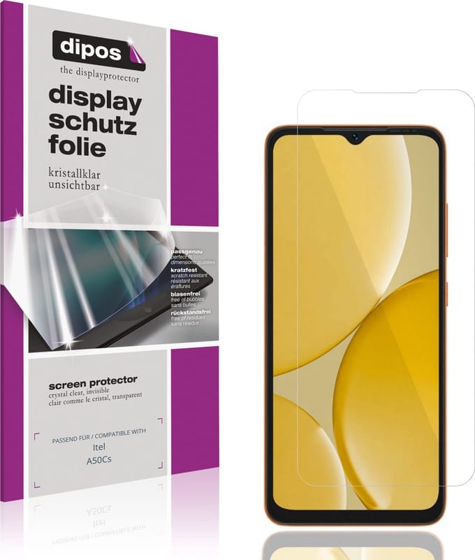 dipos – 4x Beschermfolie geschikt voor Itel A50Cs | Krasbestendige & heldere Screenprotector Ultra-Thin