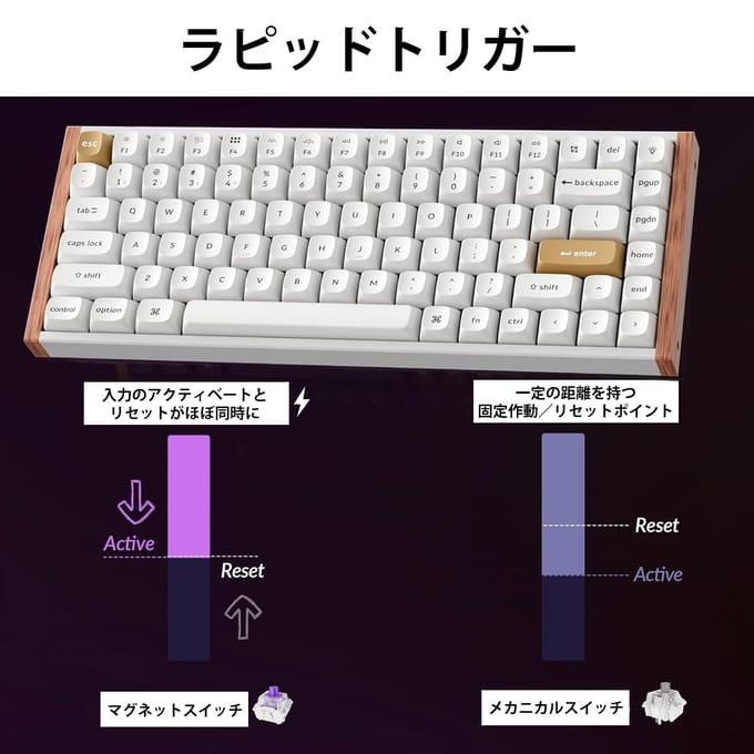 Keychron K2 HE - Magnetisch Toetsenbord - Draadloos - US Qwerty - 75% - Special Edition - Wit