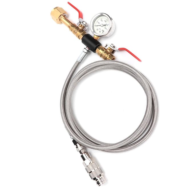 Dubbele Klep Connector CO2 Vullen 1.8m Slangadapter met Manometer (W21.8?14)