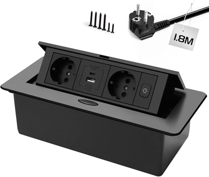 Inbouwbaar Stopcontact met USB-C en Snellaadfunctie