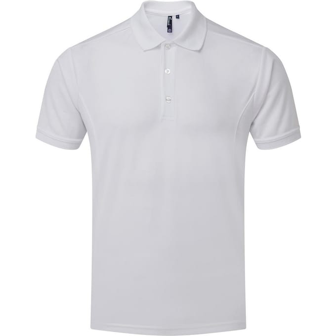 Premier Heren Coolchecker Poloshirt (Wit)