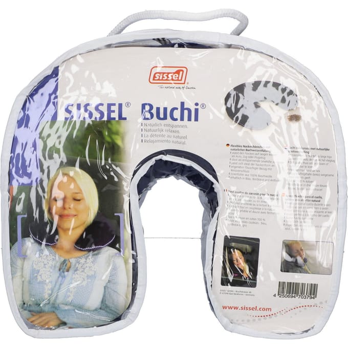 Sissel Buchi Hoefijzervormig Ontspanningskussen Met Boekweitvulling Blauw 1 Kussen