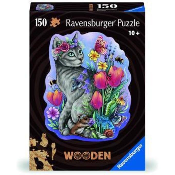 Ravensburger Houten puzzel: Lovely cat 150 stukjes Volwassenen puzzels