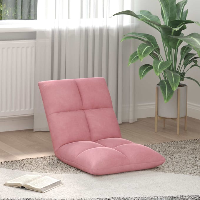 vidaXL - Verstelbare - vloostoel - Roze - Fluweel