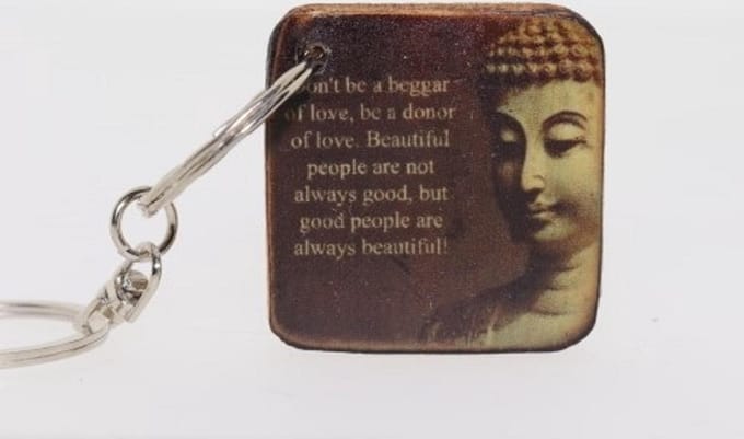 Quote sleutelhanger 3x3 cm Dont be a beggar
